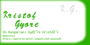 kristof gyore business card